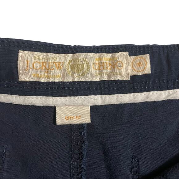 J. Crew Womens Shorts Size 8 Navy Blue Twill Chino City Fit Zip Fly Drawstring - Picture 5 of 11